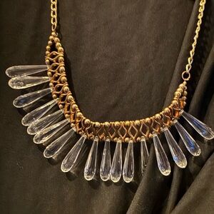 Vintage Gold Necklace with Tear Drop bead design.